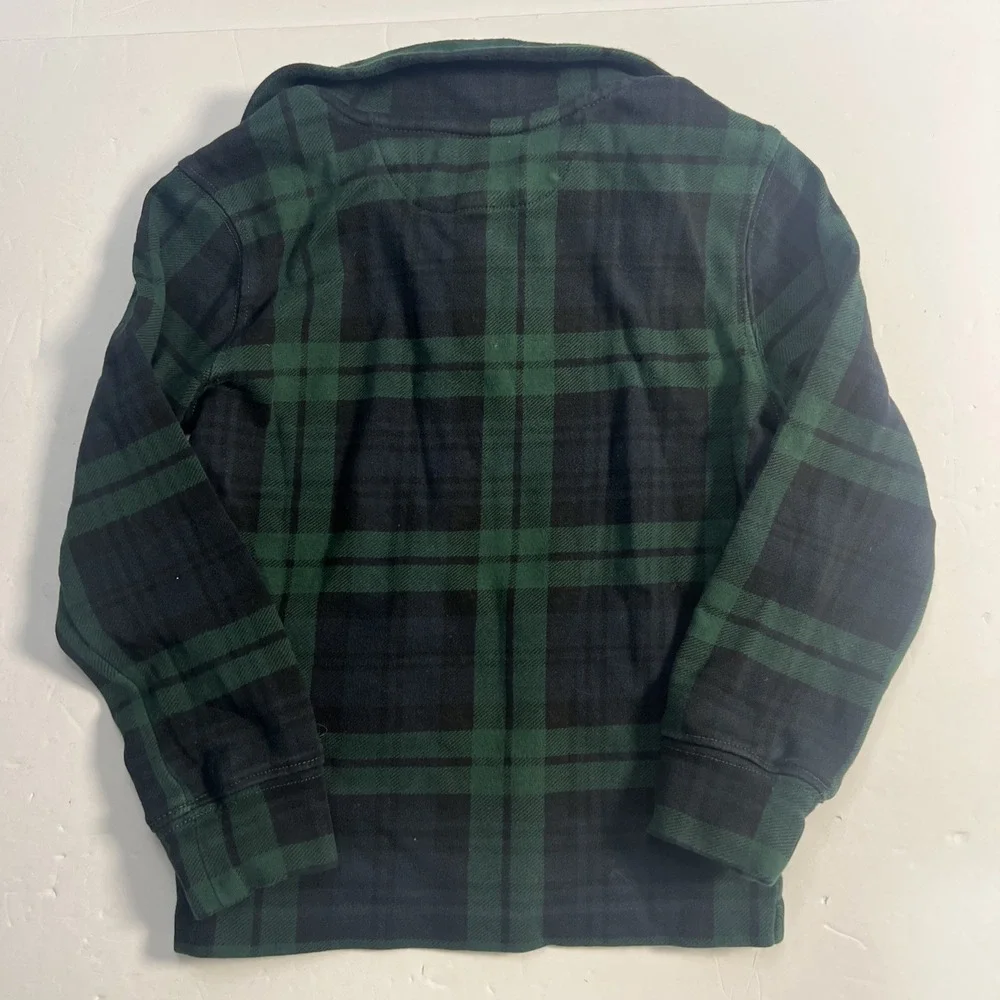POLO RALPH LAUREN Boys Toddler Rugby Plaid 1/4 Zip Sweater Size 4T